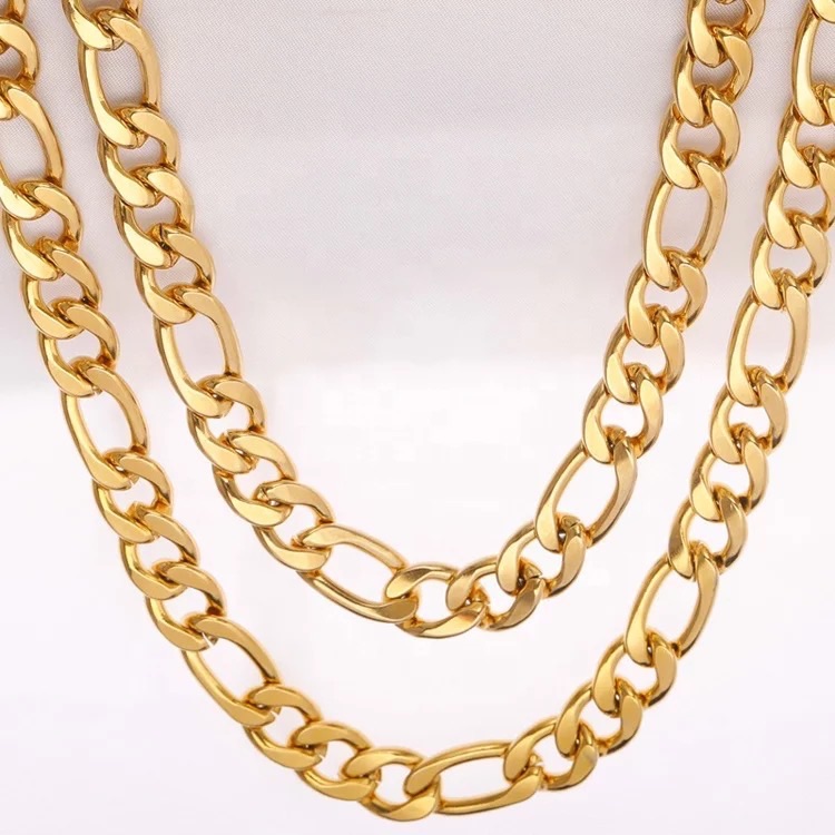 18k Gold Plated Unisex 6mm Figaro Chain